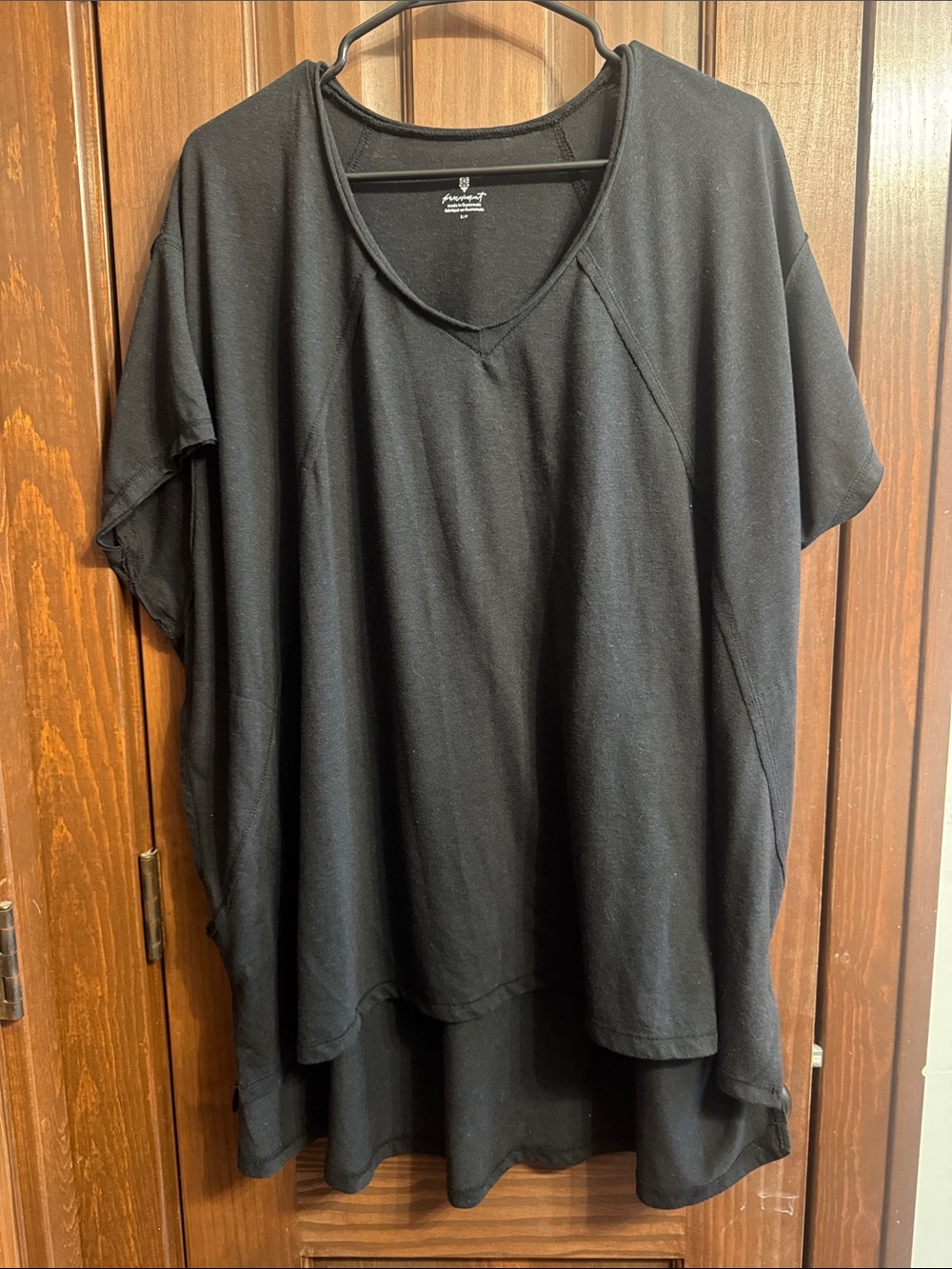 FP Movement by Free People Black V-Neck Draped Tunic